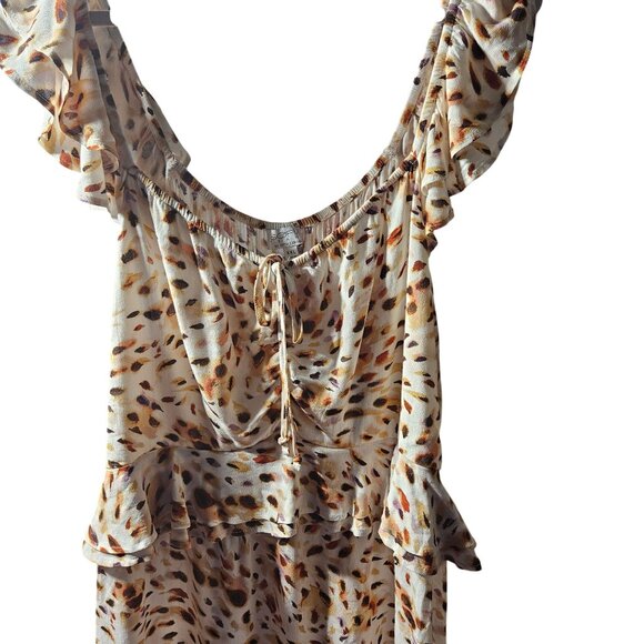 Sofia Vergara XXL Ruffle Sleeve Maxi Dress With Drawstring - Picture 2 of 4